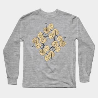 Dry Aspen Leaves in Squares Long Sleeve T-Shirt